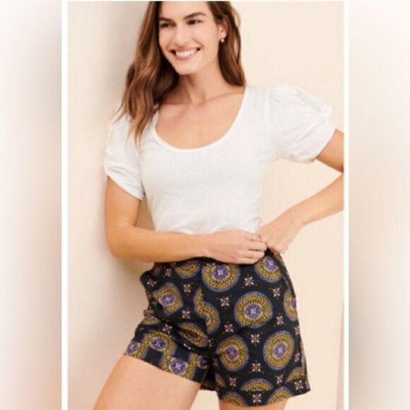 Anthropologie Maeve Abstract City Shorts.  8 - Picture 1 of 2
